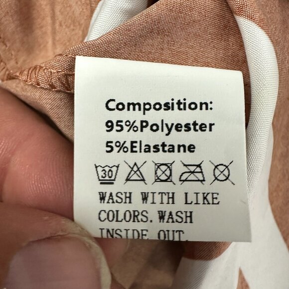 Geometric Pattern Brown & White Womens Button-Up Shirt Size Medium - Picture 5 of 5